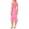 thumbnail image 3 of INSPIRE CHIC Summer Floral Bodycon Dress for Women's Sleeveless Square Neck Ruched Mesh Fishtail Dresses L Pink, 3 of 6