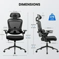 thumbnail image 3 of LIFERECORD High-Back Ergonomic Office Chair for Adults with Lumbar Support Headrest & Armrests, 3 of 5