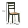 thumbnail image 5 of Benjara BM328093 Gasy Dining Side Chair - Dark Green Solid Wood - Contoured Seat & Brown - Set of 2, 5 of 5