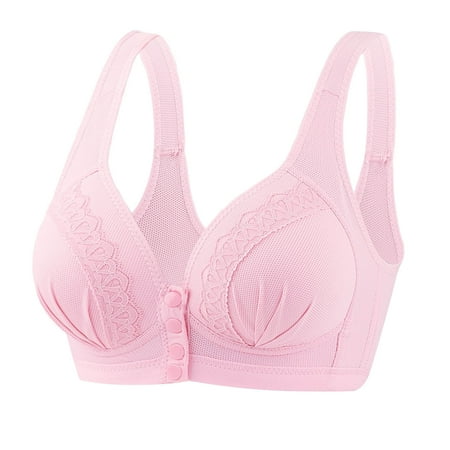 Black of Friday Deals!Clearance Staron Women Bra Front Closure No Underwire Bra Comfortable Stretch Bra Wireless Large Size Bras Full Support Bra