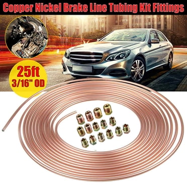 Copper Nickel Brake Line Tubing Kit 3/16 OD 25 Foot Coil Roll and Metric Copper Nickel Brake Line Tubing Kit 3/16 OD 25 Foot Coil Roll and Metric