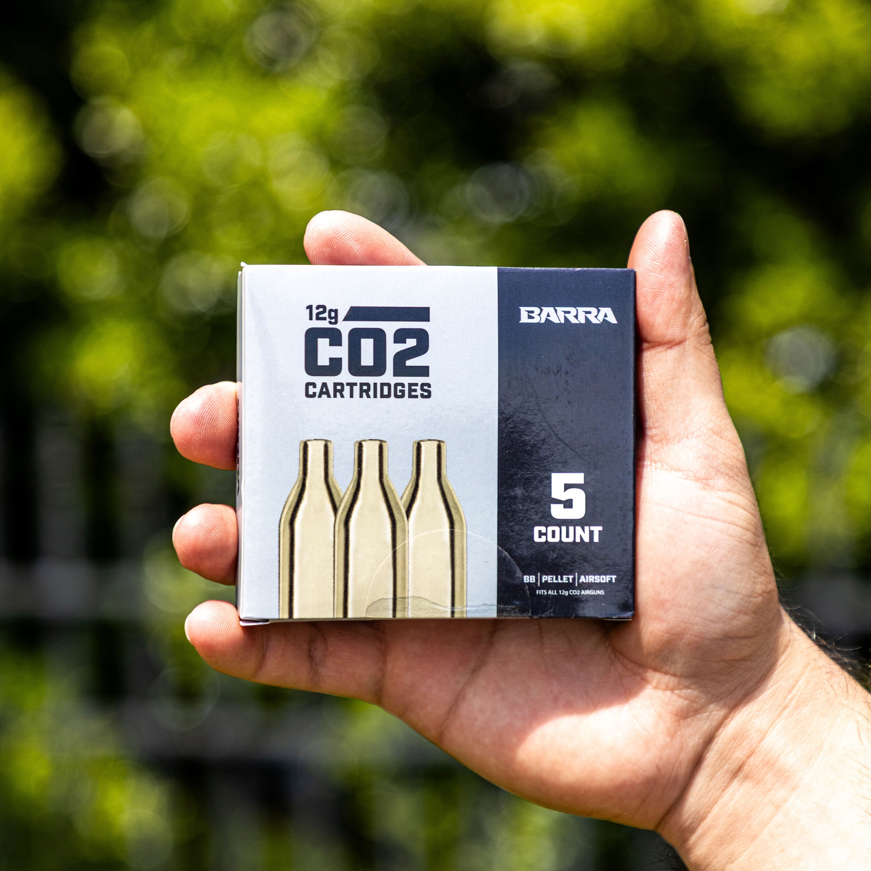 Barra Airguns, 12-Gram CO2 Cartridge, 5 Count, for Air Rifles