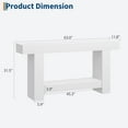 thumbnail image 5 of 63'' Long Console Table, 2-Tier Narrow Entryway Table Sofa Table with Storage, Farmhouse Wood Behind Couch Table for Living Room, Hallway, White, 5 of 8