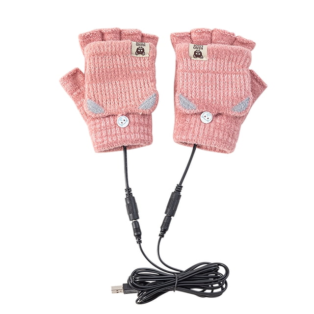 Smart USB Rechargeable Winter Cold Protection Warmth Heating Plush Gloves Washable Warm Hand Treasure
