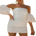 thumbnail image 3 of Chic Femmes Robe Moulante Bustier Dos Nu Solide Slim Fit Mini Robe, 3 of 8