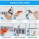thumbnail image 4 of Wall Mounted Broom Holder, Wall Mounted Mop Holder Mop and Broom Holder with 3 Slots and 4 Hooks Holder for Home, Kitchen, Garage, Garden, 4 of 5