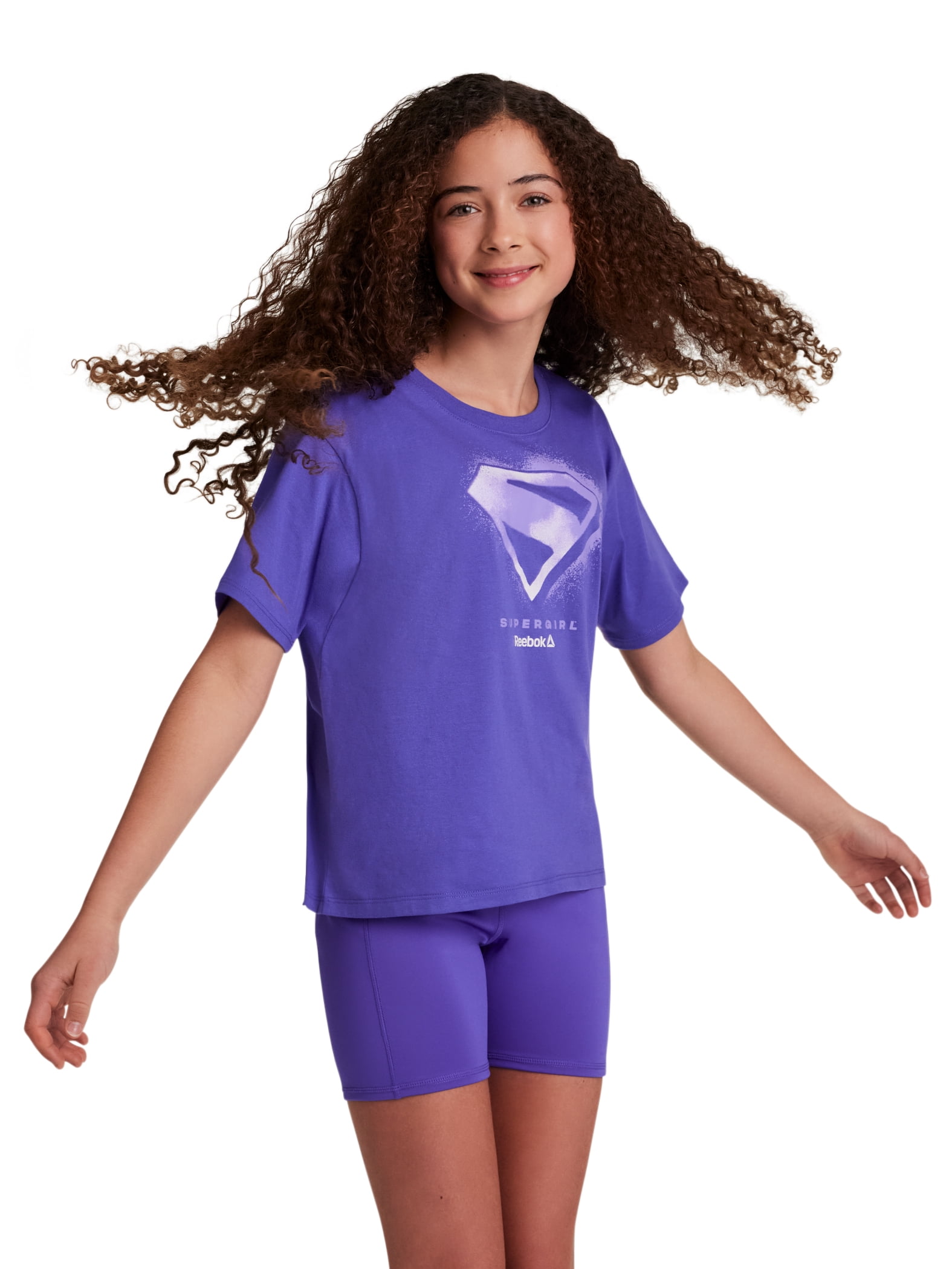 Reebok Girl’s Supergirl Short Sleeve Graphic T-Shirt, Sizes 4-18