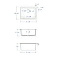 thumbnail image 2 of Black Matte 24" x 18" Fireclay Undermount / Drop In Fireclay Kitchen Sink, 2 of 9