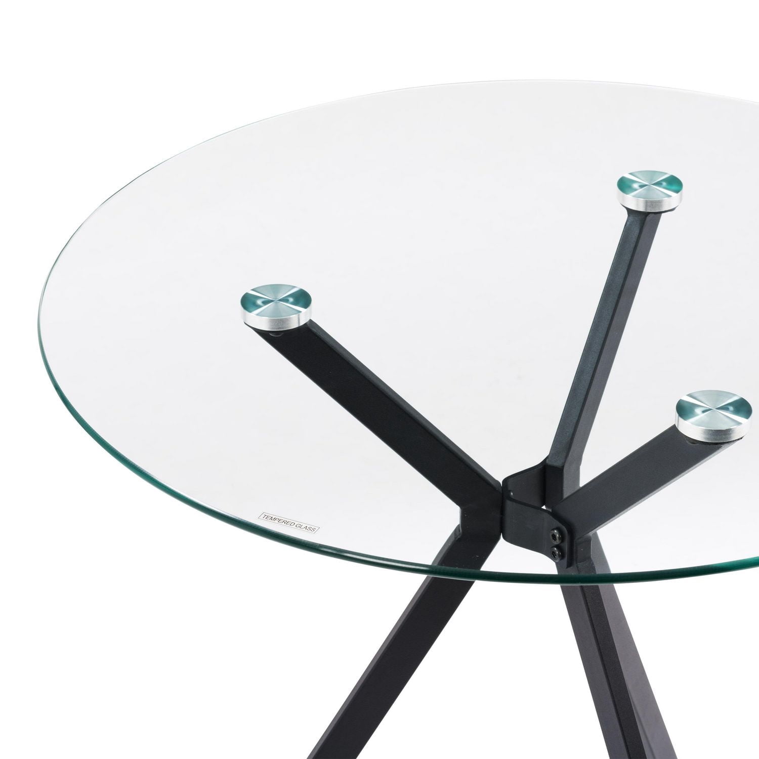 Ensemble de salle à manger d'intérieur compact et contemporain Eliana, 5 pièces, en verre, avec 4 chaises rembourrées en velours