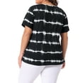 thumbnail image 3 of Agnes Orinda Women's Plus Size T-Shirts Round Neck Short Sleeve Multi Color Tie Dye Casual Tops 2X Black, 3 of 6