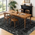 thumbnail image 3 of SORONO KATE 5'x7' Floral Area Rugs for Living Room, Machine Washable Oriental Vintage Distressed Non Slip Soft Indoor Area Carpet, Black, 3 of 7