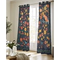 thumbnail image 5 of Boho Flowers Sheer Curtains 84 Inch Length 2 Panels Set for Living Room/Bedroom, Spring Abstract Watercolor Floral Leaf Kitchen Curtains Grommet Semi-Sheer Curtains Drapes Window Treatments 42"x84"x2, 5 of 7
