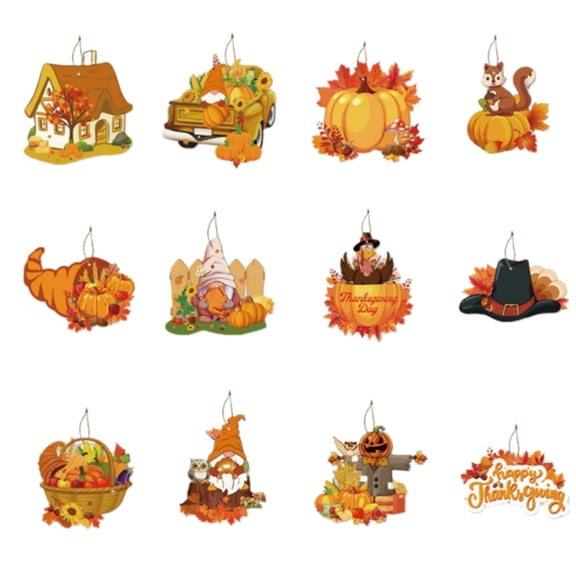 12Pcs Hanging Ornaments for Thanksgiving Tree Decorations