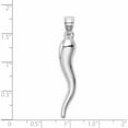 thumbnail image 4 of 14K White Gold Hollow 3D Italian Horn Pendant Made In Indonesia -Jewelry By Sweet Pea, 4 of 7