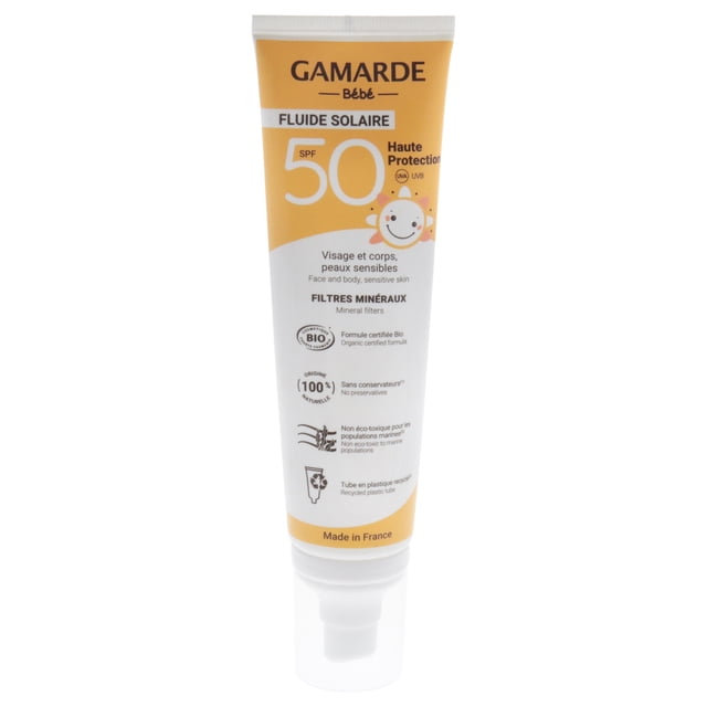 Fluido solar Gamarde Bebe para rostro, SPF 50, 100 ml