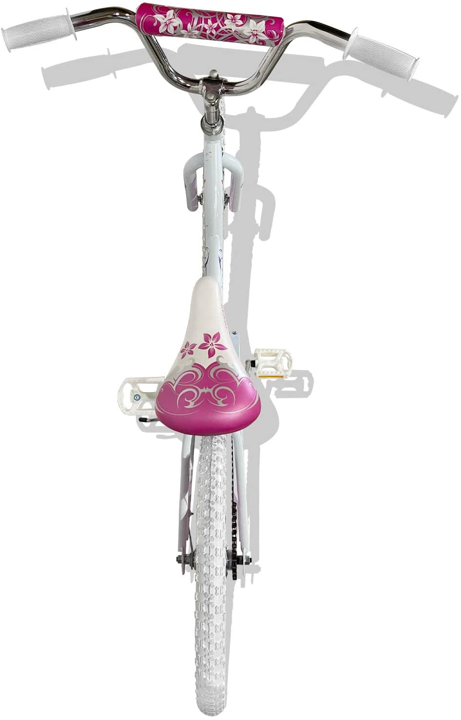 WonderWheels 20" BMX S-Type Frame Bicycle Coaster Brake One Piece Crank Chrome Rims Black Tire Kid's Bike - White