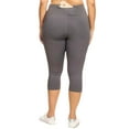 thumbnail image 3 of Women's High Waist Pocket Activewear Leggings, Charcoal, Capri, XL, 3 of 5