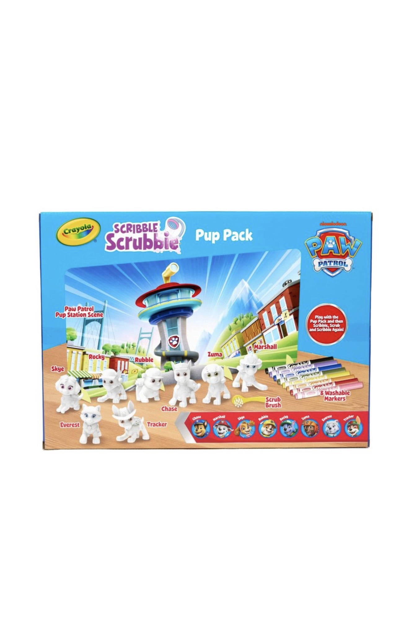 Crayola Scribble Scrubbie Christmas PAW Patrol Decorative Figurine, Set of 8