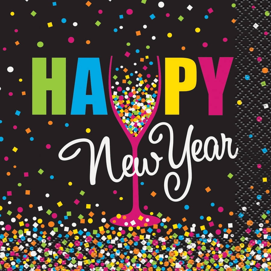 Confetti New Years Eve Cocktail Napkins, 24ct