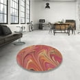 thumbnail image 4 of Ahgly Company Machine Washable Indoor Round Transitional Crimson Red Area Rugs, 8' Round, 4 of 7