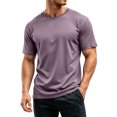 thumbnail image 6 of AHMOMEI Quick Dry Workout Shirt for Men Crew Neck Short Sleeve Shirts for Men Moisture Wicking Tshirts Shirts for Men Purple S, 6 of 7