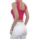 thumbnail image 2 of Lucakuins Chaleco de punto para mujer, sin mangas, cuello halter, s贸lido, ajustado, top corto de verano para fiesta de club, 2 of 4