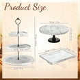 thumbnail image 2 of 7 Pcs Wood Cake Stand Set, 3 Tier Wood Cupcake Stand Round Wood Cake Stand Rectangular Wood Serving Tray Platter for Display Tea Party Wedding Farmhouse (White Color), 2 of 14