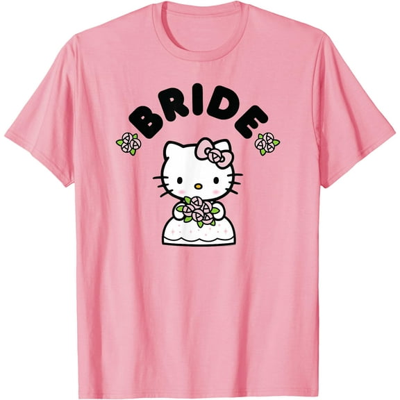 Hello Kitty Bride in Wedding Dress Bridal Wedding DTG Print Unisex T-Shirt