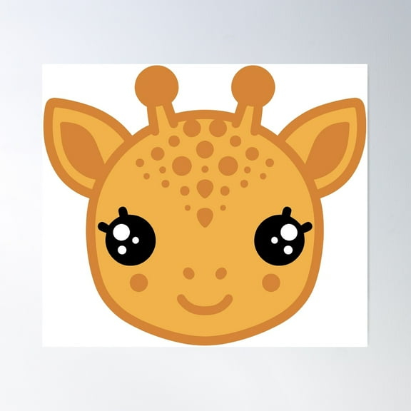 Cute Giraffe Face Poster Wall Art, Modern Wall Decor For Living Room Bedroom, 8x12 UNFRAMED