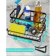 thumbnail image 7 of LEFEE Sink Caddy, Sponge Holder for Sponge, Dish Brush, Soap Dispenser with Drain Tray for Kitchen Sink Countertop- SUS304 Stainless Steel, Rustproof, Quick Dry - Black, 7 of 7