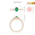 thumbnail image 5 of ANGARA Natural Solitaire Oval Emerald Ring with Trio Diamond Accents in 14K Rose Gold for Women (Size-6x4mm) | May Birthstone, Birthday, Anniversary, Jewelry Gift for Women | Natural Emerald Ring, 5 of 10