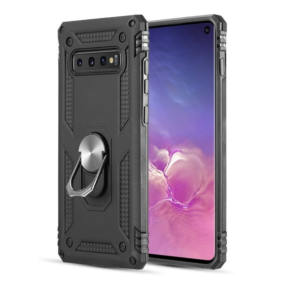 GSA Slim Shockproof Case w/Ring Stand for Samsung S10 (6.1") - Black
