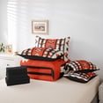 thumbnail image 6 of Homewish Boho Tribal Print 7-Piece King Bedding,Rhombus Stripe King Bed in a Bag,Orange,Black Reversible, 6 of 8