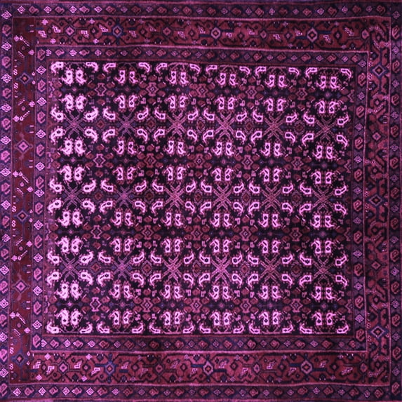 Ahgly Company Indoor Square Persian Purple Traditional Area Rugs, 4' Square