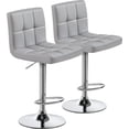 thumbnail image 1 of Taburetes de bar Yaheetech, 2 unidades, de piel sintética, ajustables, color gris claro, 1 of 9