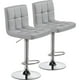 thumbnail image 1 of Taburetes de bar Yaheetech, 2 unidades, de piel sintética, ajustables, color gris claro, 1 of 9