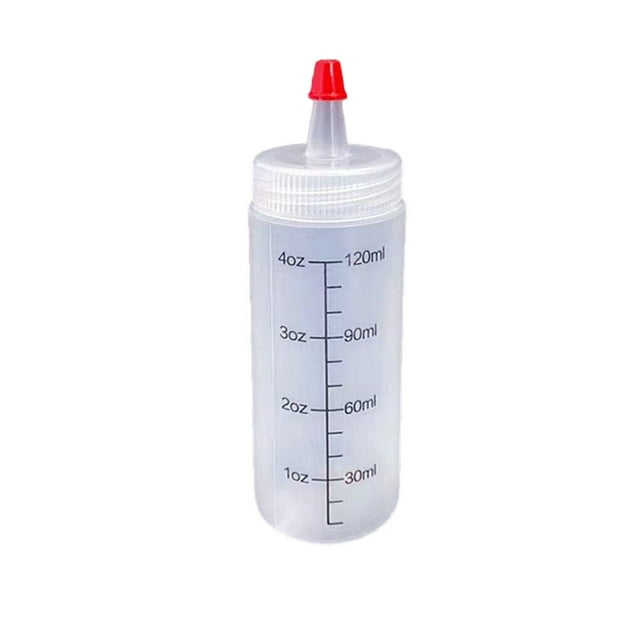 Matsuzay Botellas exprimibles para el hogar, restaurante, contenedor de cocina de plástico, soporte para salsa de tomate, herramienta de Cocina y Comedor Blanco, 4oz(120ml) 180*49mm