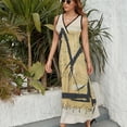 thumbnail image 6 of Crown Dress Summer Street Style Bohemia Long Dresses Female Sleeveless Printed Maxi Dress, 6 of 9