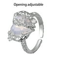 thumbnail image 4 of Crystal Heart Finger Ring Dainty Adjustable Statement Rings Minimalist Jewelry, 4 of 11