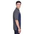 thumbnail image 3 of CORE365 CE101 Men's Balance Colorblock Performance Piqué Polo-Classic Navy Heather/ Carbon-4XL, 3 of 3