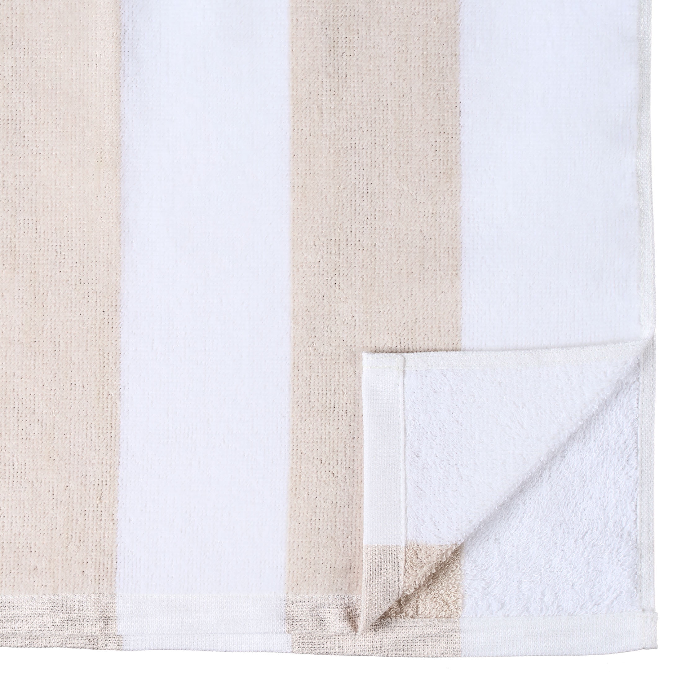 Mainstays Cabana Beige Striped Beach Towel, 58" x 28", Beige