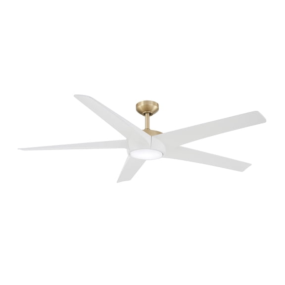 Minka Aire Skymaster 65" Soft Brass LED Ceiling Fan with Remote Control