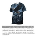 thumbnail image 6 of LAOLIUSN Men's Bald Eagle Wolf Graphic T-Shirt, Lightning 3D Print Short Sleeve Crewneck Tees, 6 of 7
