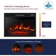 thumbnail image 6 of Electric Fireplace,Indoor Insert Heater Wall Mount & Remote Control,23", 6 of 7