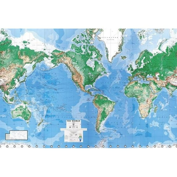 Environmental Graphics C900 Executive World Map Wall Mural - Writable-Wipe Off Surface