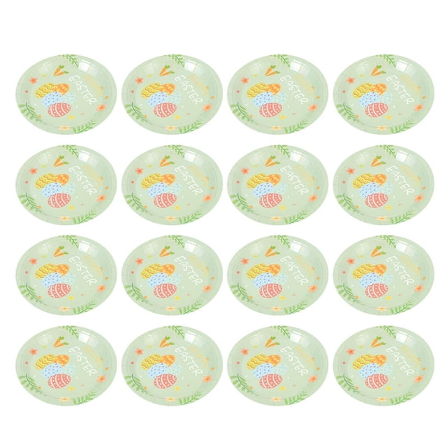 Haoan 32 Pcs Plateau en Papier Assiettes en Plastique Jetables Noël Pâques Fête