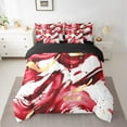 thumbnail image 2 of Erosebridal Modern Fashion Bedding Queen Size, Watercolor Artwork Bed in a Bag Queen size, Red Reversible Bed Set, Ultra Soft Room Decorative, 7-Piece, 2 of 6