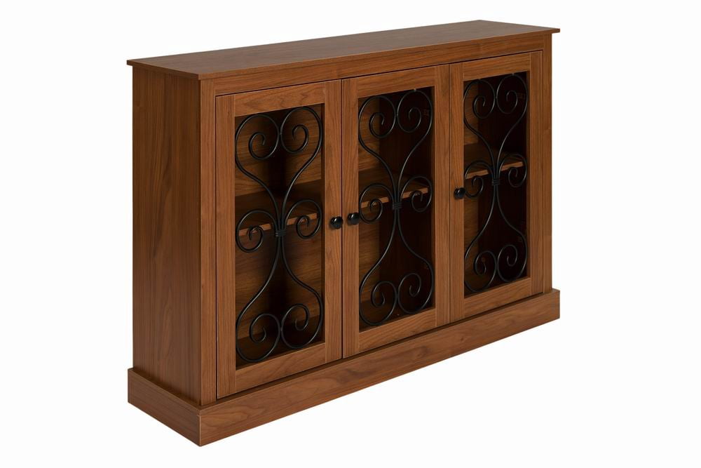 Morden Fort Sideboard Buffet Cabinet with Storage, 47" Wood Coffee Bar with 3 metal-decor. Doors, Mid Century Modern for Living Room, Kitchen and Entryway