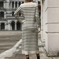 thumbnail image 4 of MaFYtyTPR Clothes Maxi Dresses for Women Women's Fall/Winter Fashion Slim Fit Intercolor Knit Striped Long Sleeve Round Neck Dresses Beige S, 4 of 8