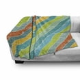 thumbnail image 3 of Vintage Rainbow Soft Flannel Fleece Throw Blanket, Diagonal Stripes with Grunge Effect Funky and Geometric Weathered Look, Cozy Plush for Indoor and Outdoor Use, 70" x 90", Multicolor, by Ambesonne, 3 of 6